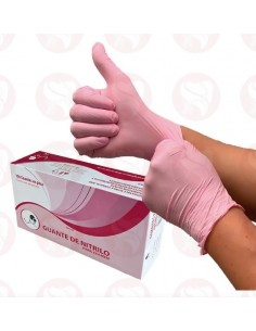 Guantes Nitrilo rosados 100 uds