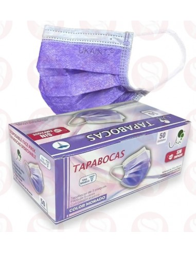 Tapabocas morado x 50 uds