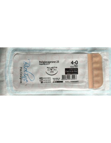 Sutura absorbible Poliglecaprone 4/0 Sutura absorbible Poliglecaprone 4/0