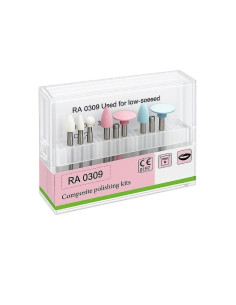 "Kit de pulido para resina composite RA0309, 9 piezas para contraángulo de baja velocidad"