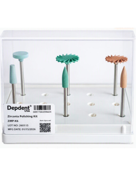 Kit de pulido Yepdent para zirconia, 6 puntas de diamante vástago HP