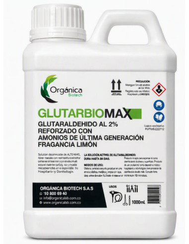 Glutarbio Max glutaraldehído 2% presentación litro 1000 ml