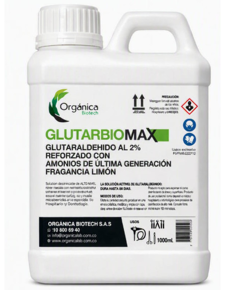 Glutarbio Max glutaraldehído 2% presentación litro 1000 ml