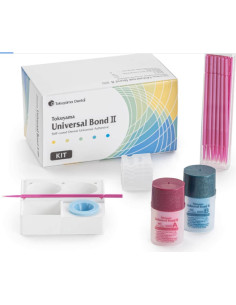 Kit Adhesivo Universal Tokuyama Universal Bond II - frascos Bond A y Bond B, cubetas mezcladoras y microbrushes
