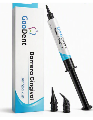 Barrera gingival fotopolimerizable GooDent jeringa 2 g con 3 puntas aplicadoras