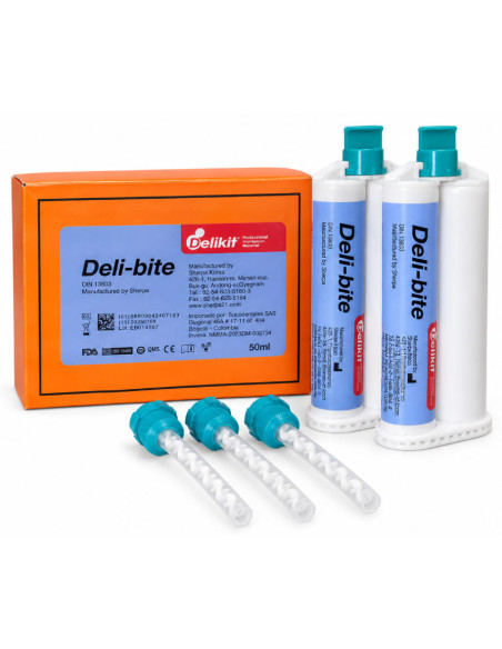 Registro de mordida Deli-bite Delikit cartucho 50 ml con puntas mezcladoras