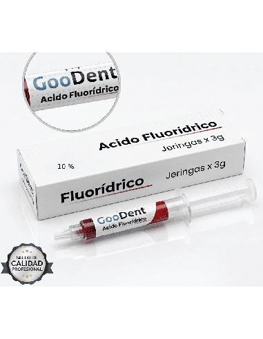 Ácido Fluorhídrico 10% GooDent Jeringa 3 g – Grabador de Porcelana
