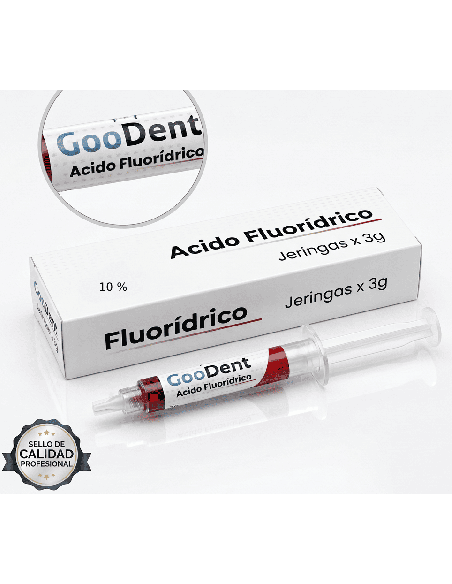 Ácido Fluorhídrico 10% GooDent Jeringa 3 g – Grabador de Porcelana