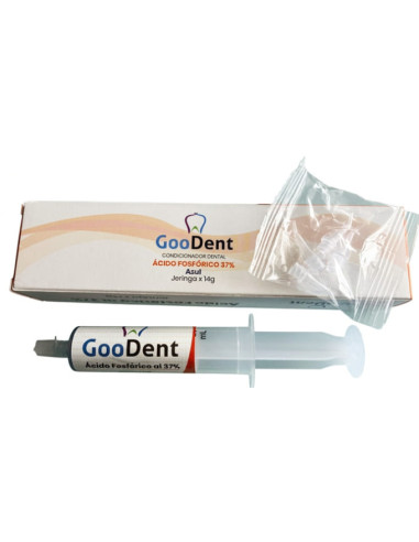 Ácido Fosfórico 37% GooDent Azul Jeringa 14 g + Puntas – Desmineralizante